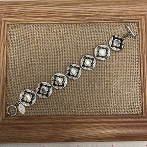 White House/Black Market Circle Medallion Link Bracelet